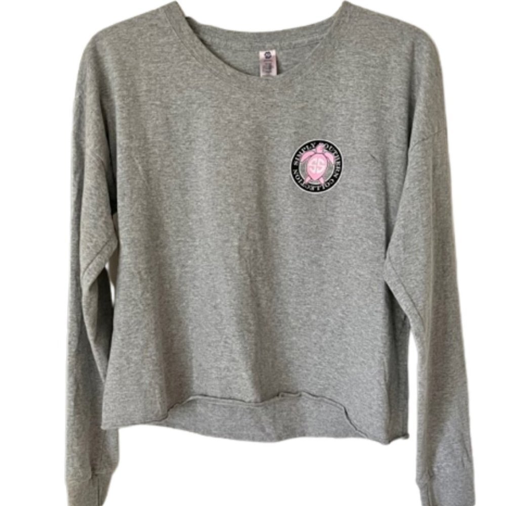 Simply Southern Long Sleeved Turtle Crop Top "Live Love Simply" - L